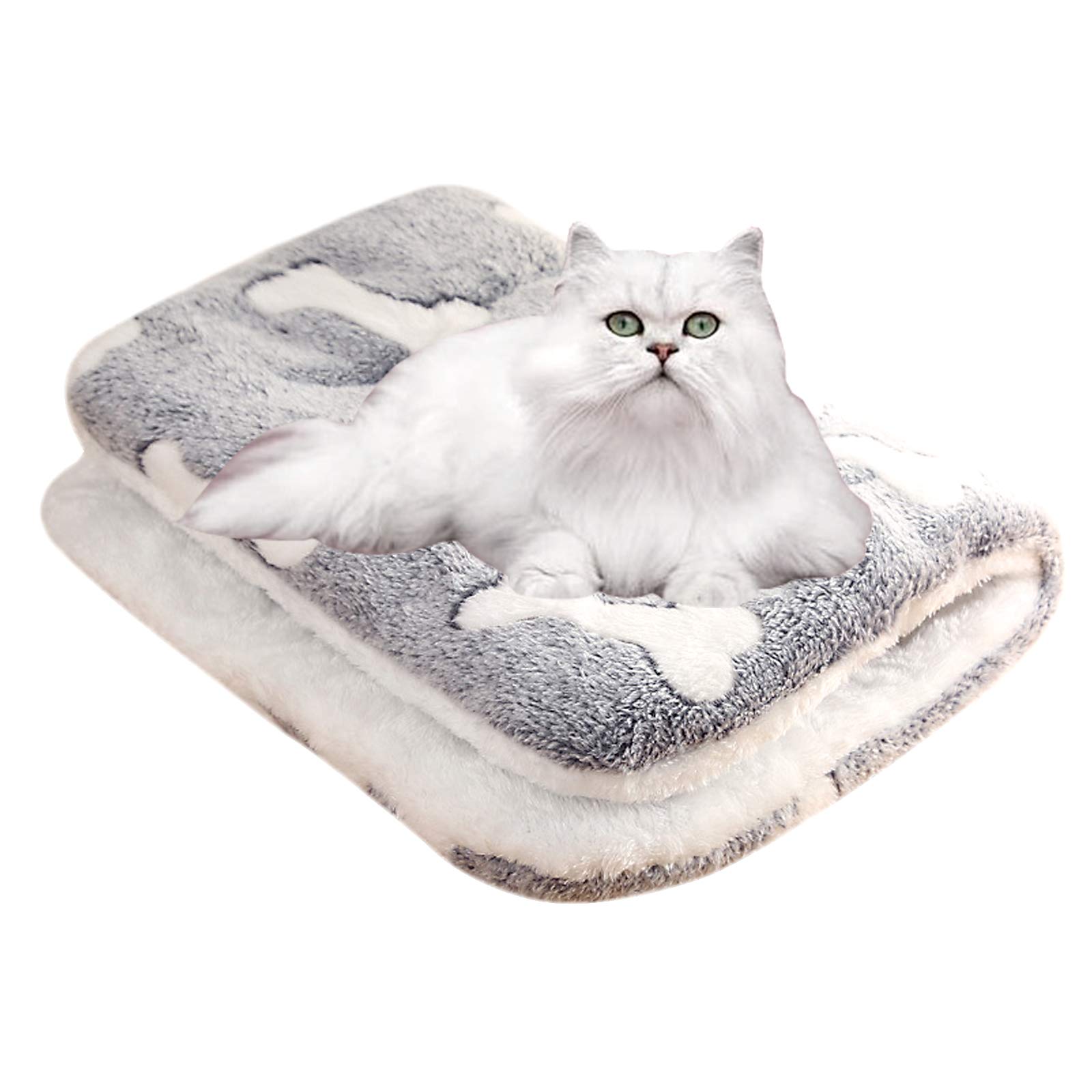 Elinala Manta para Mascotas, Mantas para Perros, Cómodo y cálido cojín de Manta de algodón para Cama para Dormir para Mascotas para Invierno y otoño (50 x 32 cm Gris)