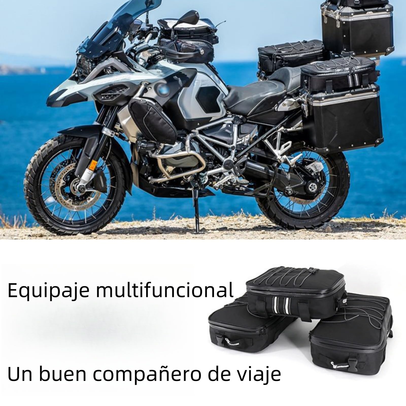 Bolsas De Equipaje para Moto Top Pack, Adicionales para R1200GS, F650GS, F700GS, F750GS, F800GS, Accesorios para Moto, Superiores Multifuncionales (Dos Bolsillos Laterales)