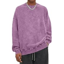 Wrenpies Oversized Vintage Crewneck Sweatshirt Men Acid Wash Cotton Baggy Trendy Streetwear Long Sleeve Shirts Pullover Tops