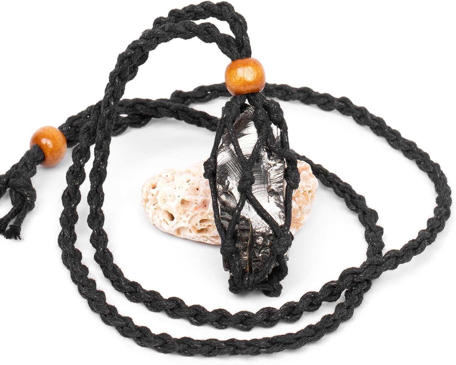 Elite Shungite Pendant - Type 1 - No Fake - No Metal - Authentic Russian c60 Stone - 98% Carbon - Certified - Tolvu