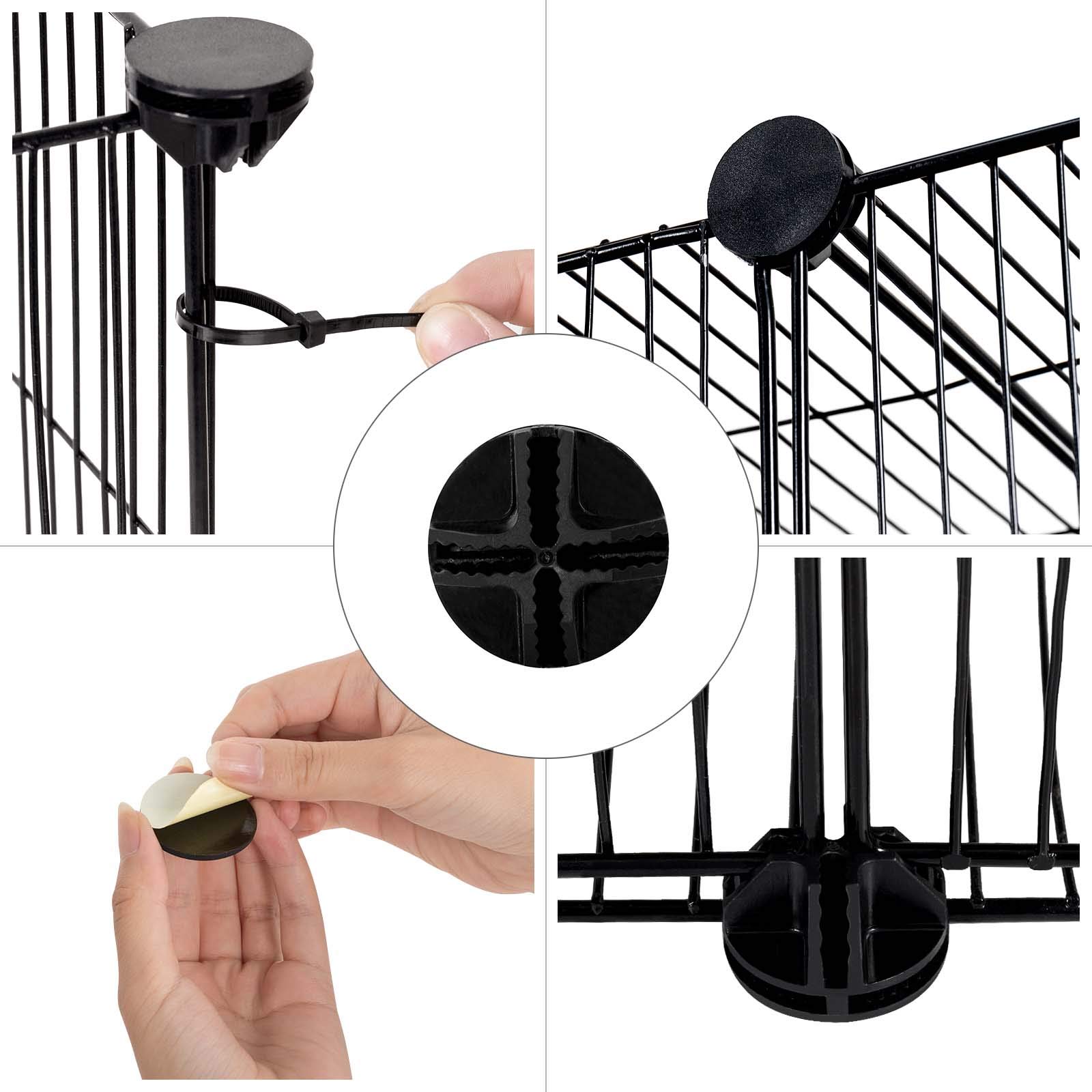 Metalowe ogrodzenie do ćwiczeń 109x74x39 cm czarny 16 paneli