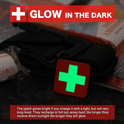 Miniatura 4 de LIVANS Parche de cruz roja médica, parche morable de primeros auxilios perfecto para IFAK táctico, bolsa de trauma EMT de 1.5-2 pulgadas, parche de