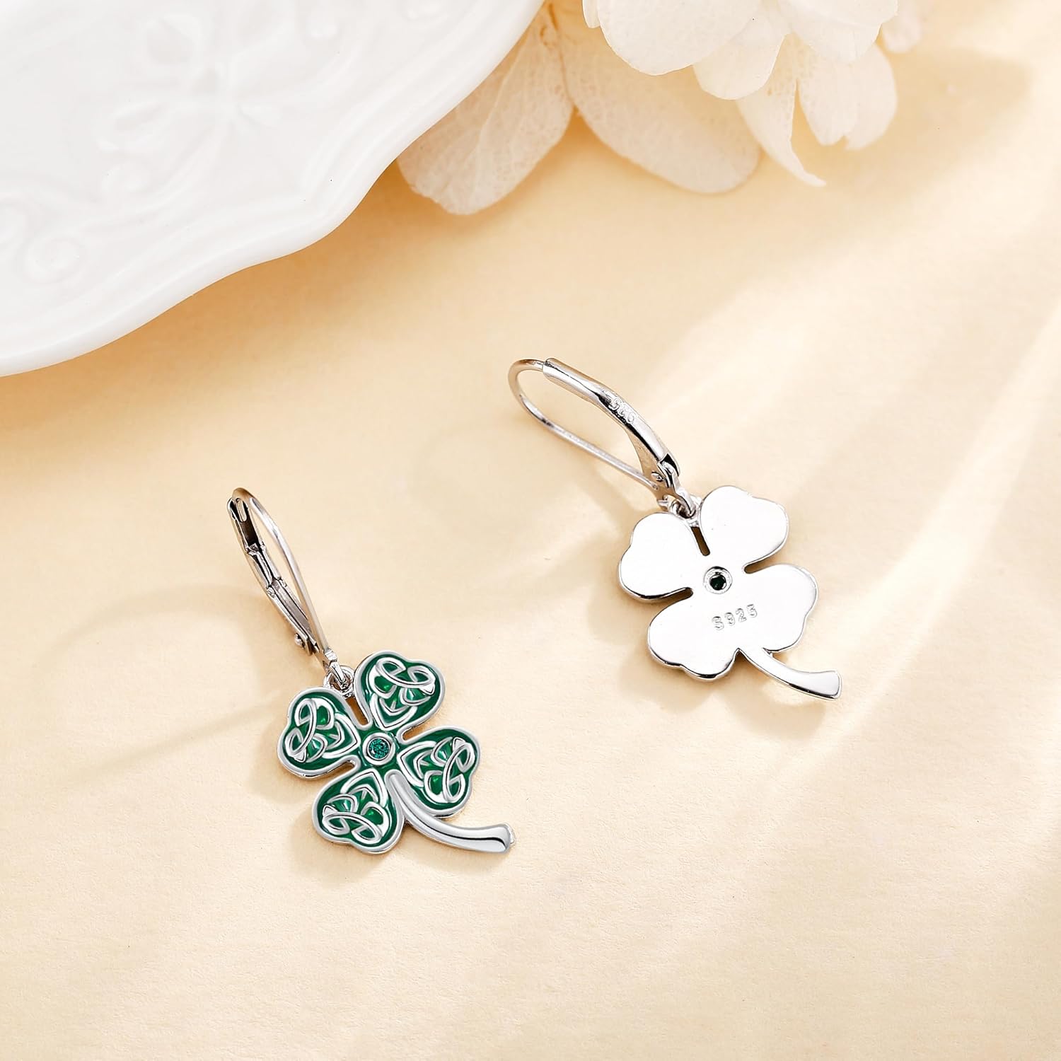 Sunflower/Daisy/Clover/Dandelion/Palm Tree/Cactus Earrings 925 Sterling Silver Flower Teardrop Dangle Drop Earring Floral Jewelry Gifts for Women