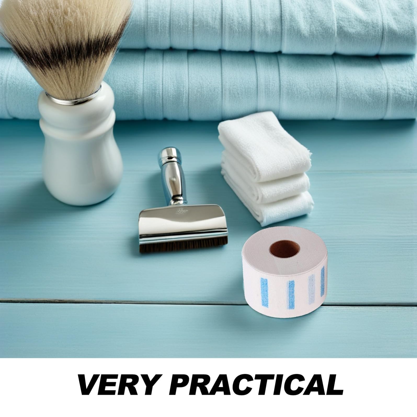 Bandes de Cou en Papier Jetable Blanc 5 Pièces, Tour de Cou Extensible pour Coloration et Permanente, Protection Étanche pour Salon de Coiffure
