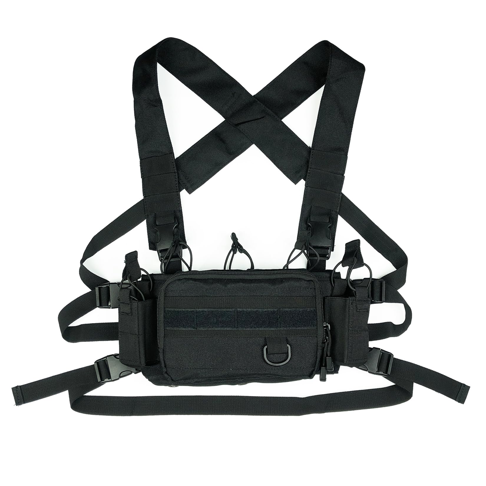 HRTACPAG Tactical Chest Rig with 5.56/9mm Mag Pouch X-Harness Mounted Chest Rig Black