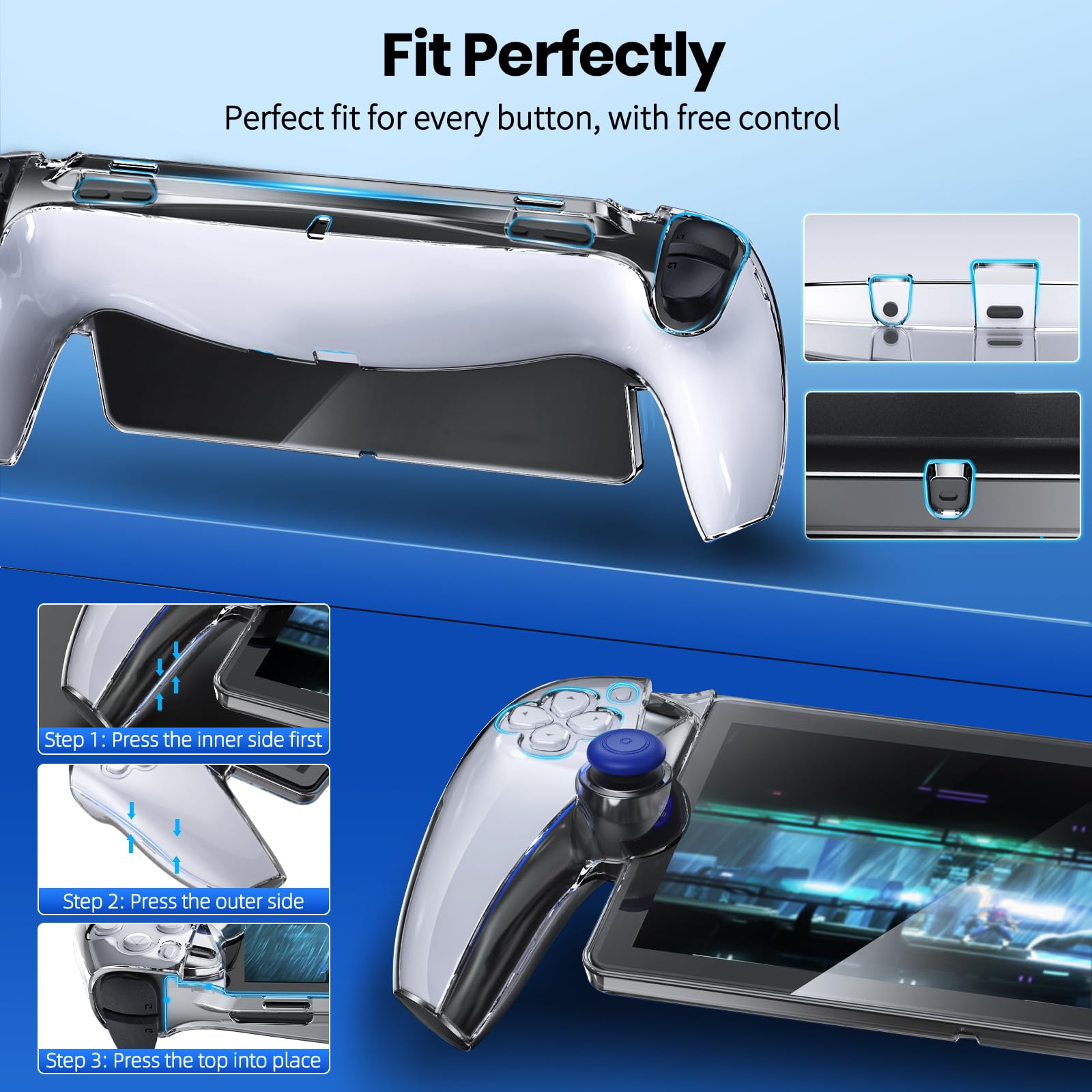FYOUNG Tasche Zubehör für PlayStation Portal, Full Protection Bundle mit Schutz Glas Bildschirmschutz, klare Hülle, Hartschale Portable Reisetasche für PS5 Portal Remote Player