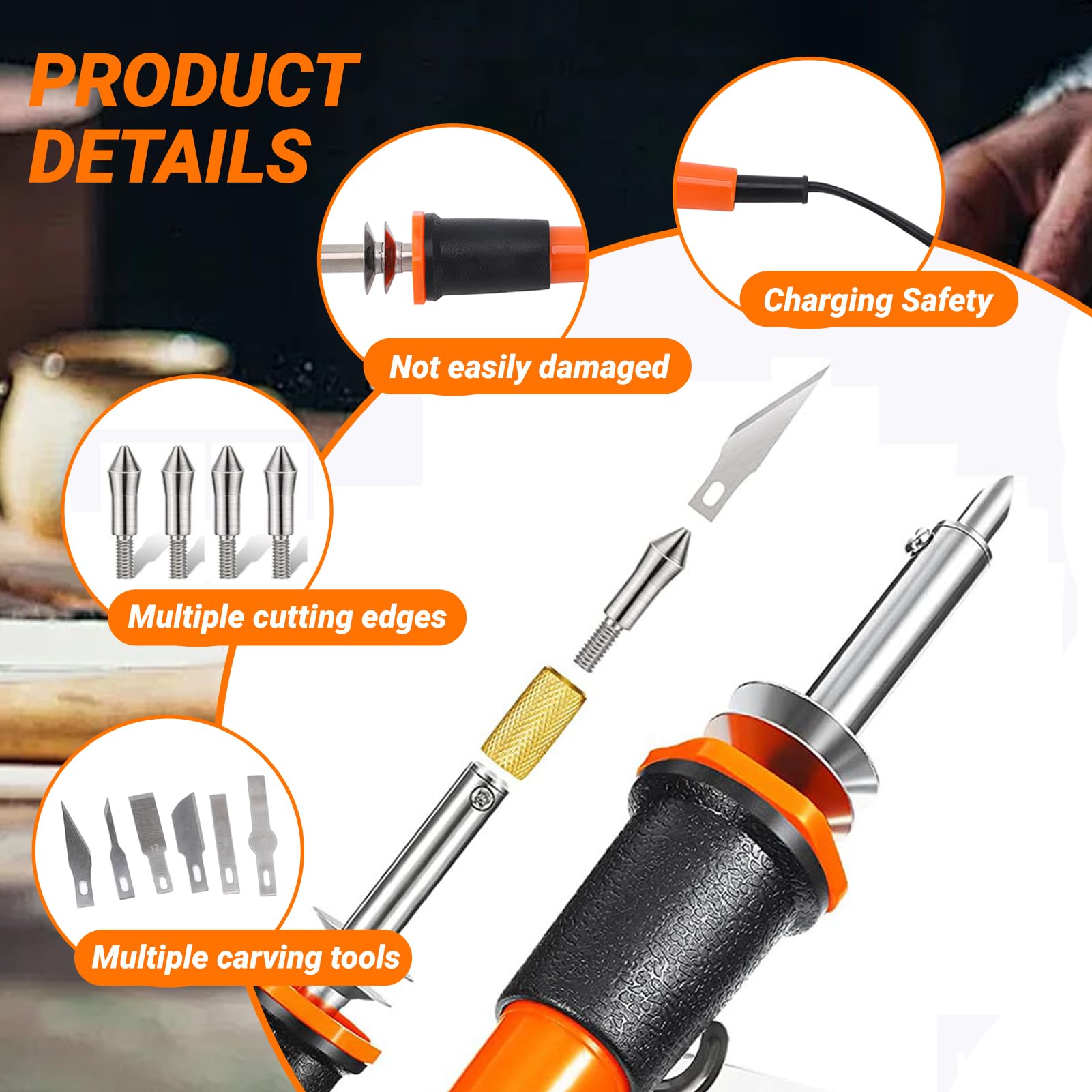 Fer a Souder Kit, Fer à Souder Etain de Précision avec Support 16 Pointes de Rechange, Kit d'outils électriques de découpe au couteau chaud Température Réglable 380-400°C (prise EU 220)