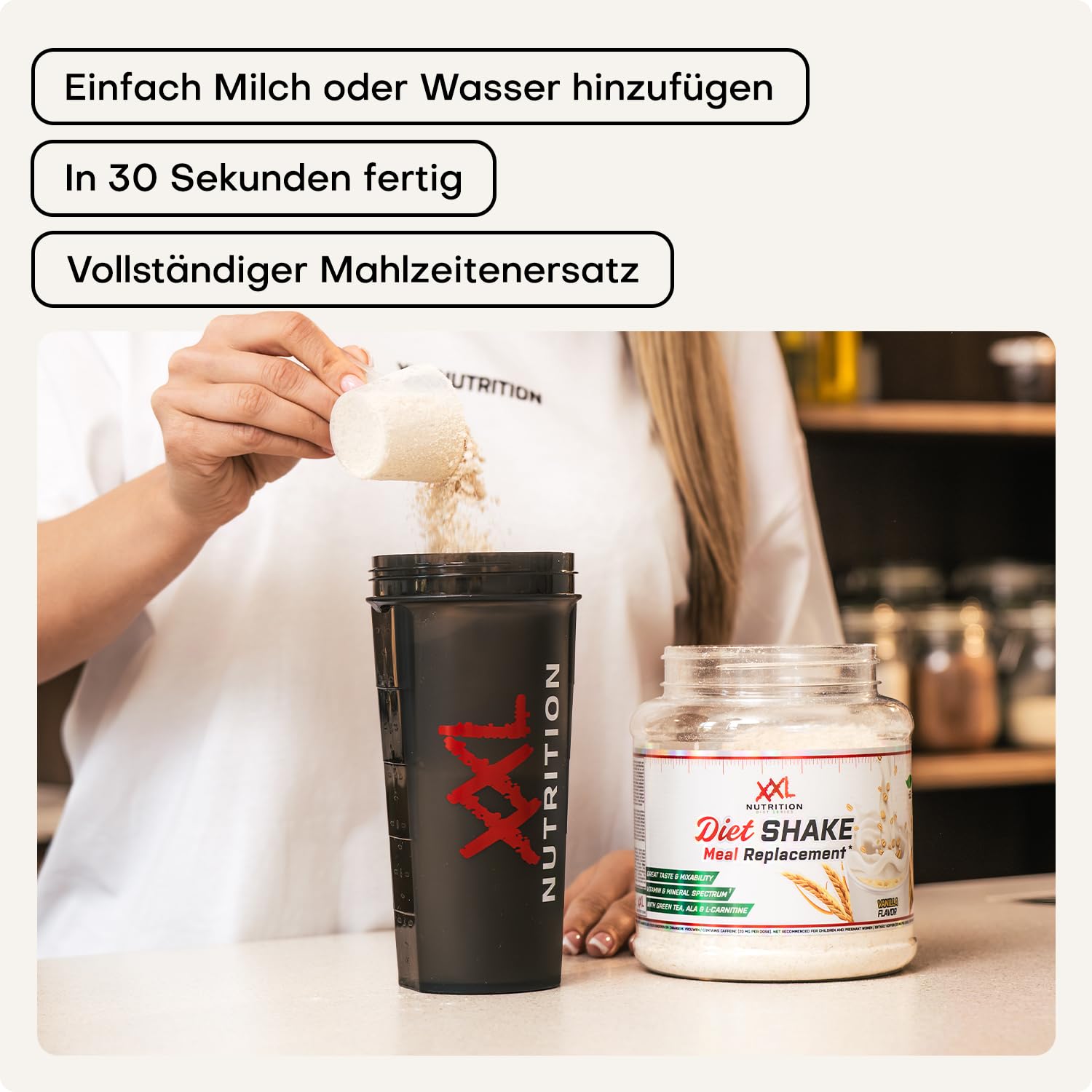 XXL Nutrition - Diet Shake - Abnehm, Trinkmahlzeit, Protein Shake - Abnehmen, Mahlzeitersatz - Schokolade - 1200 Gramm