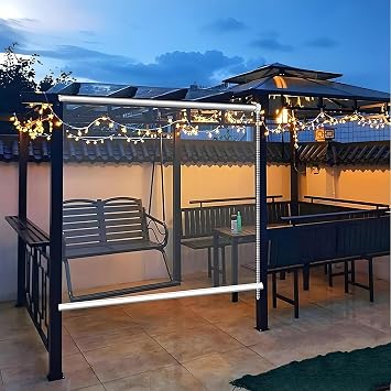 Outdoor Transparent Roller Blind Heavy Duty Clear Waterproof Roller Shades for Balcony Patio Vinyl Plastic Roll Up Blinds Thermal Insulated Cordless PVC Shade Easy to Pull Down & Up70"Wx135"H