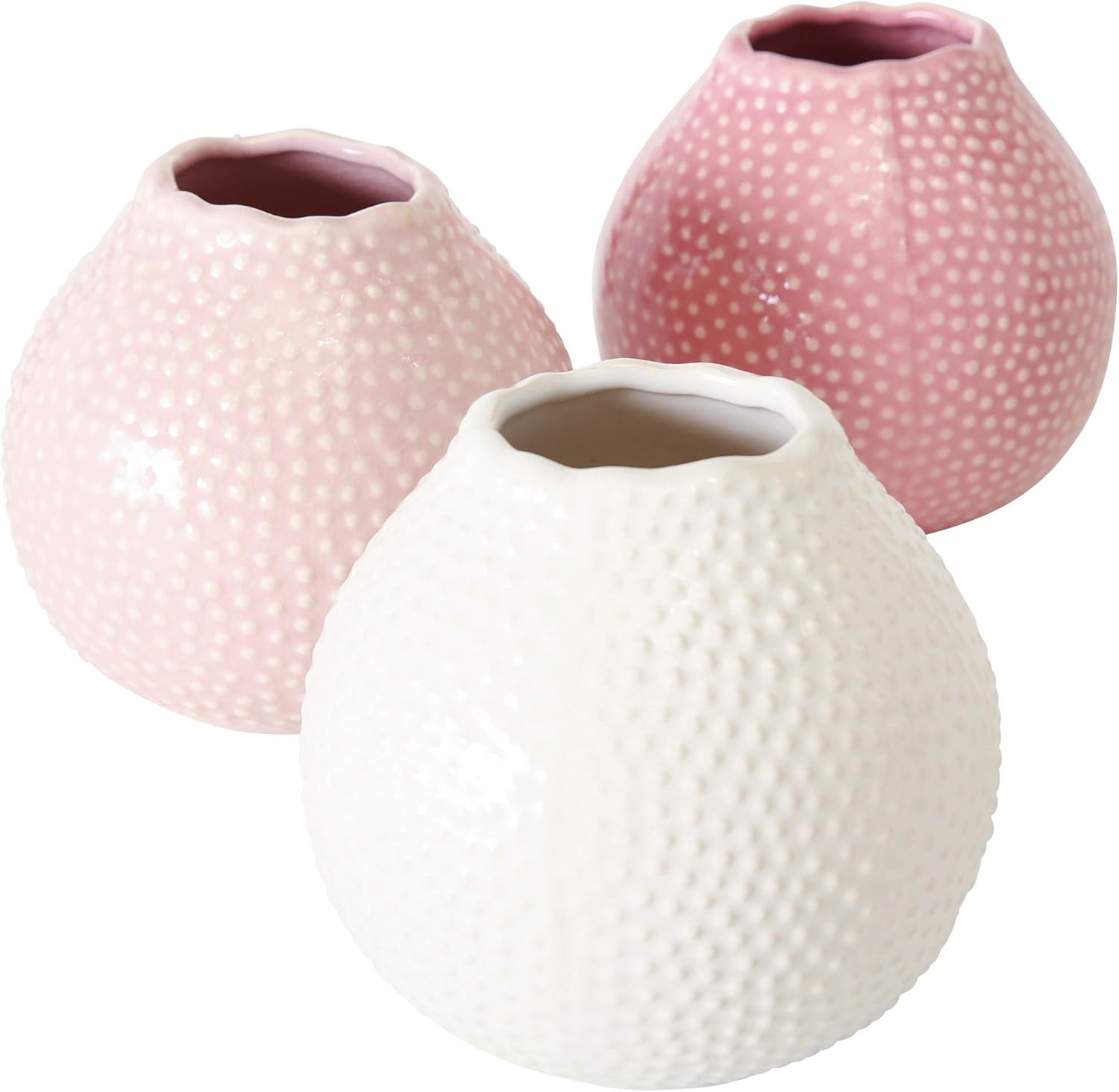 Amazon.de CasaJame Steingut Deko Vase in Seeigel Optik Design 3er Set