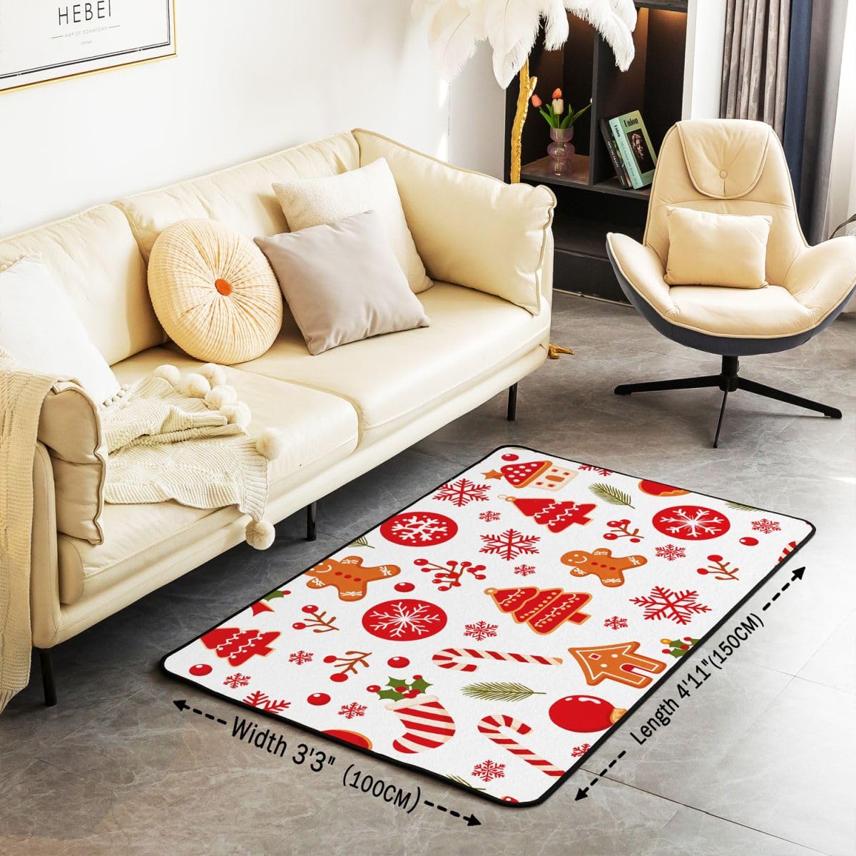 Loussiesd Dywan dekoracyjny pod choinkę 100 * 150 cm