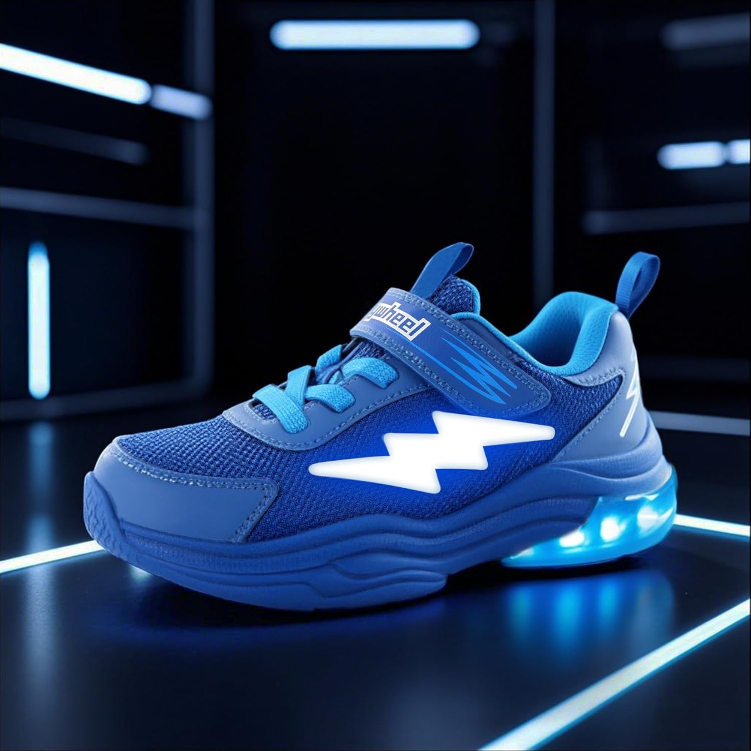 SKYWHEEL Kids Sneakers for Boys Light Up Shoes with Switch Tennis Running Athletic Shoes Toddler Size 10 to Big Kids Size 5 - Image 3