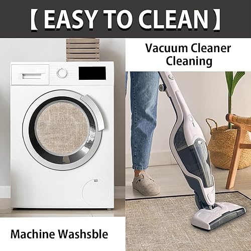 Miniatura 4 de Tapete semicircular de 30 x 18 pulgadas, diseño de estilo textil, para entrada interior, diseño retro, antideslizante, absorbente, resistente al