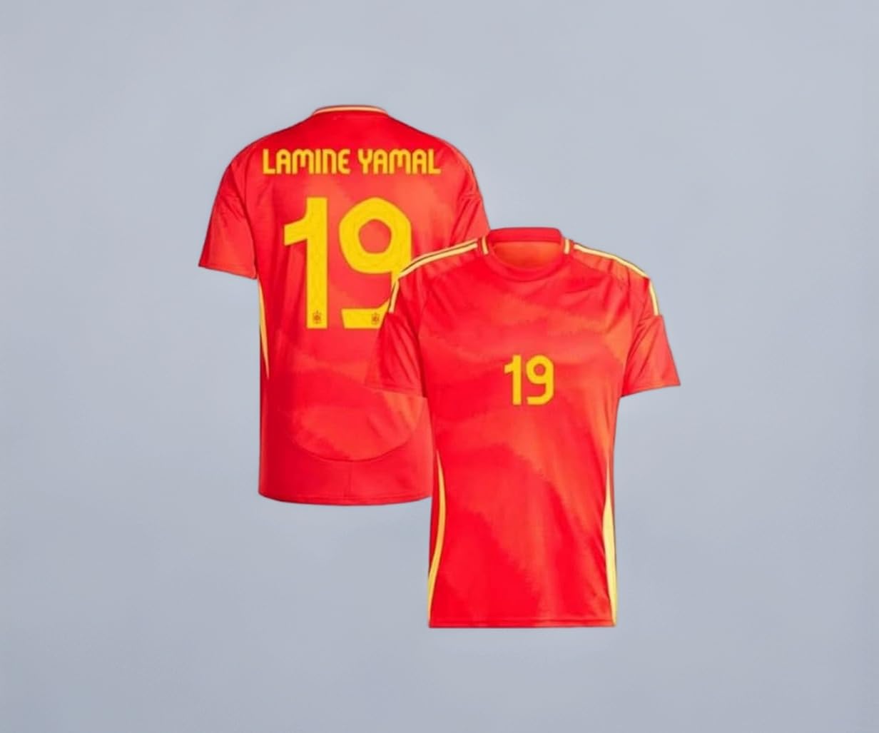 Sports Football Lamine Yamal Home Boys Football Jersey 2024/25 (Kids,Boys&Men)