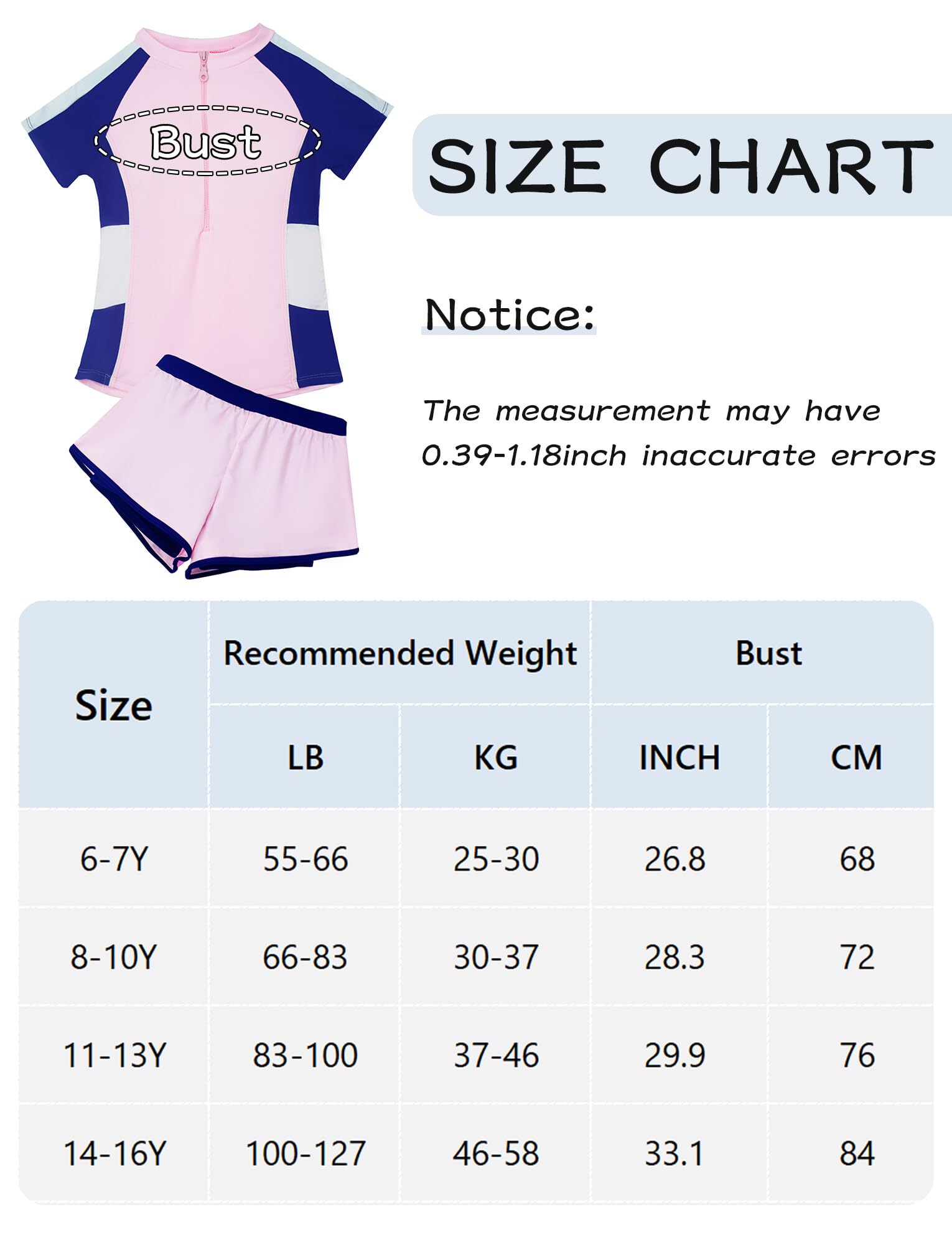SEAUR Costumi da bagno per ragazze Ragazze Rash Guard Costumi da bagno ad asciugatura rapida Costumi da bagno con cerniera frontale Costume da bagno per bambini Costume da bagno a