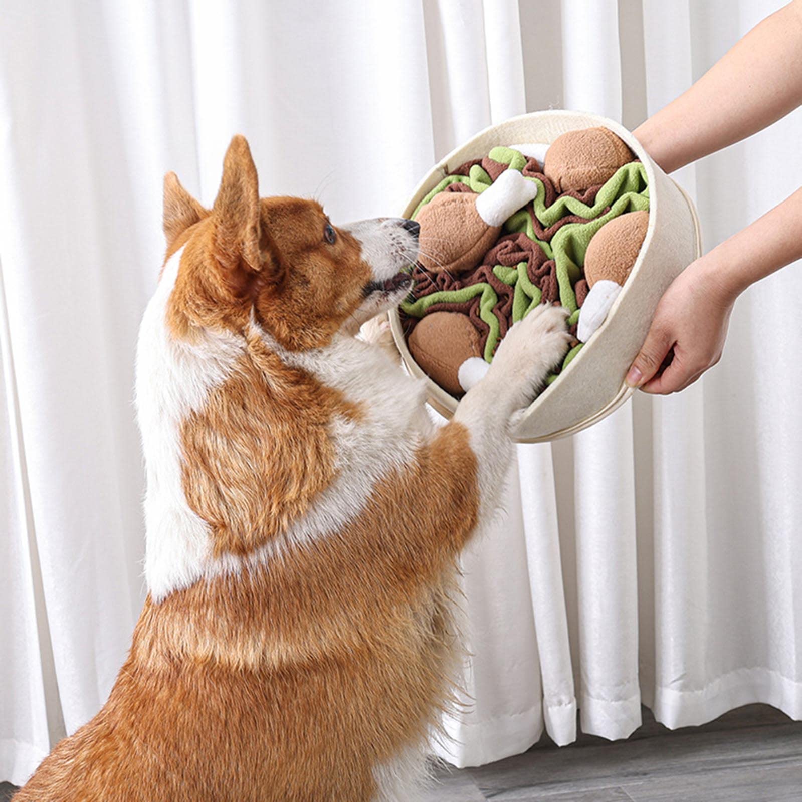 Pet PuzzleFeeder Puzzle dla psa Gryzak dla psa Piszcząca zabawka dla psa Snuffle Toy Powolne karmienie Pluszowy pies Piszcząca zabawka Interaktywna zabawka dla zwierząt Gryzak dla psa Piszcząca zabawk