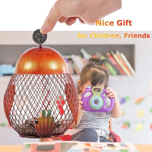 Miniatura 4 de Banco de dinero, alcancía en forma de pollo, caja de ahorro de dinero de pollo de hierro, escultura moderna decorativa, alcancía creativa de