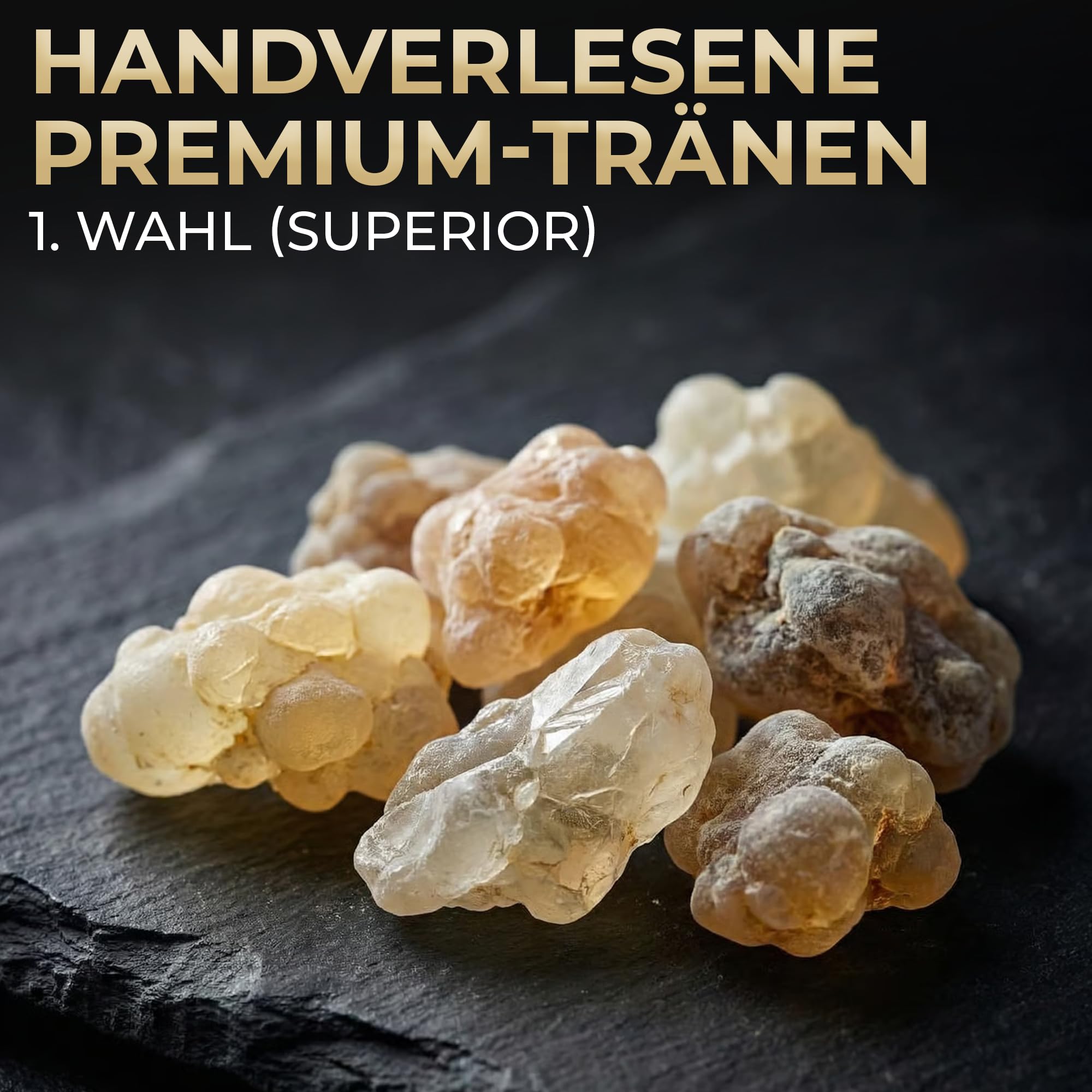 250g Premium Oman Superior Hojari Weihrauch zum Räuchern 1. Wahl - Original Boswellia Sacra - naturbelassener Frankincence Räucherharz Weiss/gelb/grün