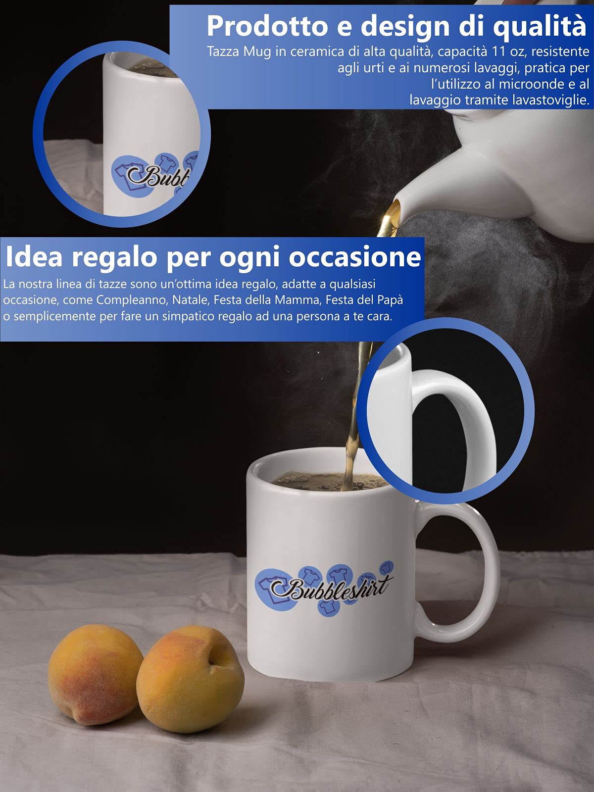 bubbleshirt Tazza Papà PERSONALIZZABILE Mug Festa del Papà Papasauro In pratica un papà normale ma molto più figo Regalo Papà