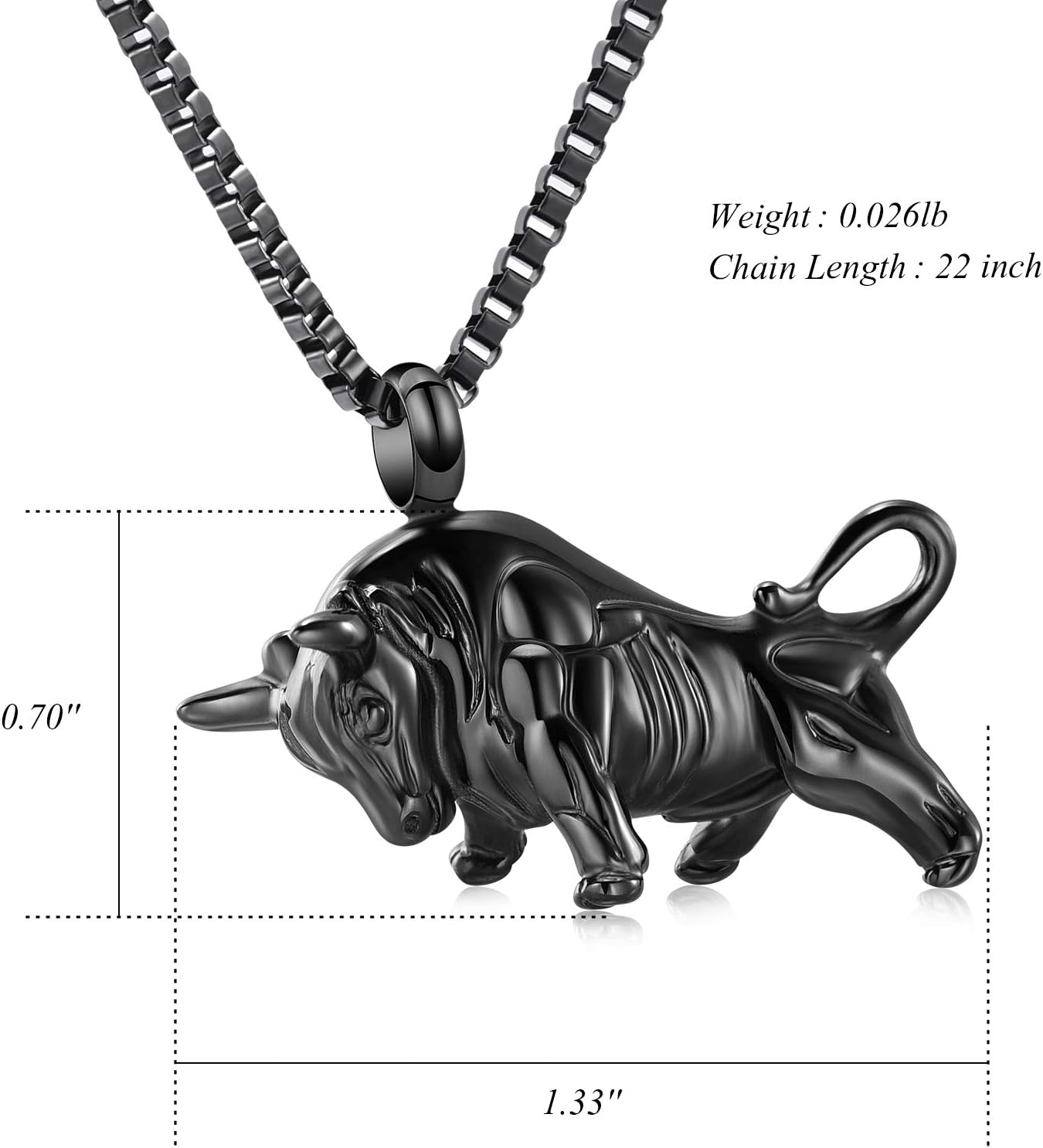 XSMZB Bull Urn Necklace for Ashes of Loved One Stainless Steel Highland Cattle Cremation Jewelry Keepsake Ashes Holder Memorial Pendant for Men Women - Image 7
