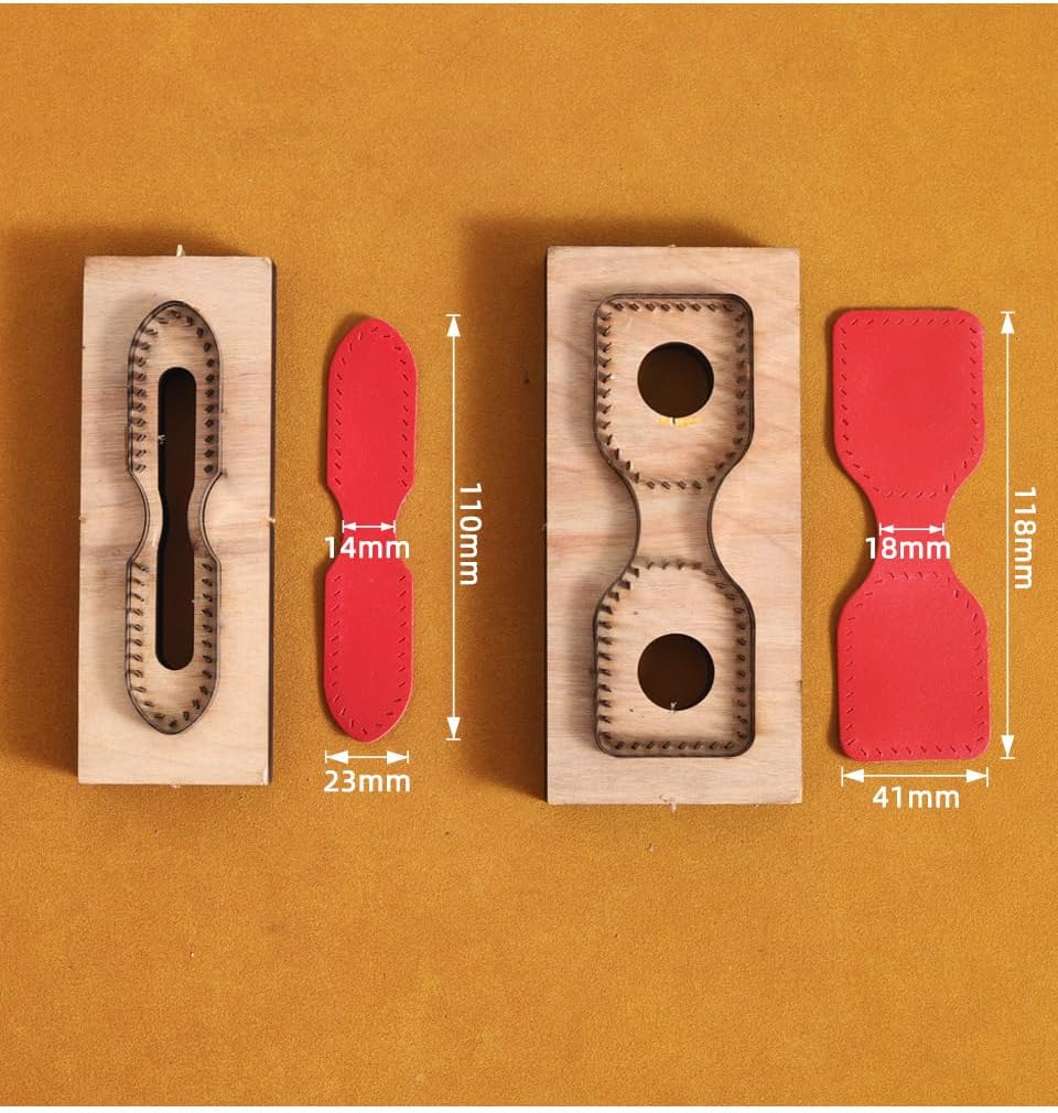 2pcs Leather Cutting Die,Leather Keychains Cutting Mold for DIY Leather Crafts (Style2)