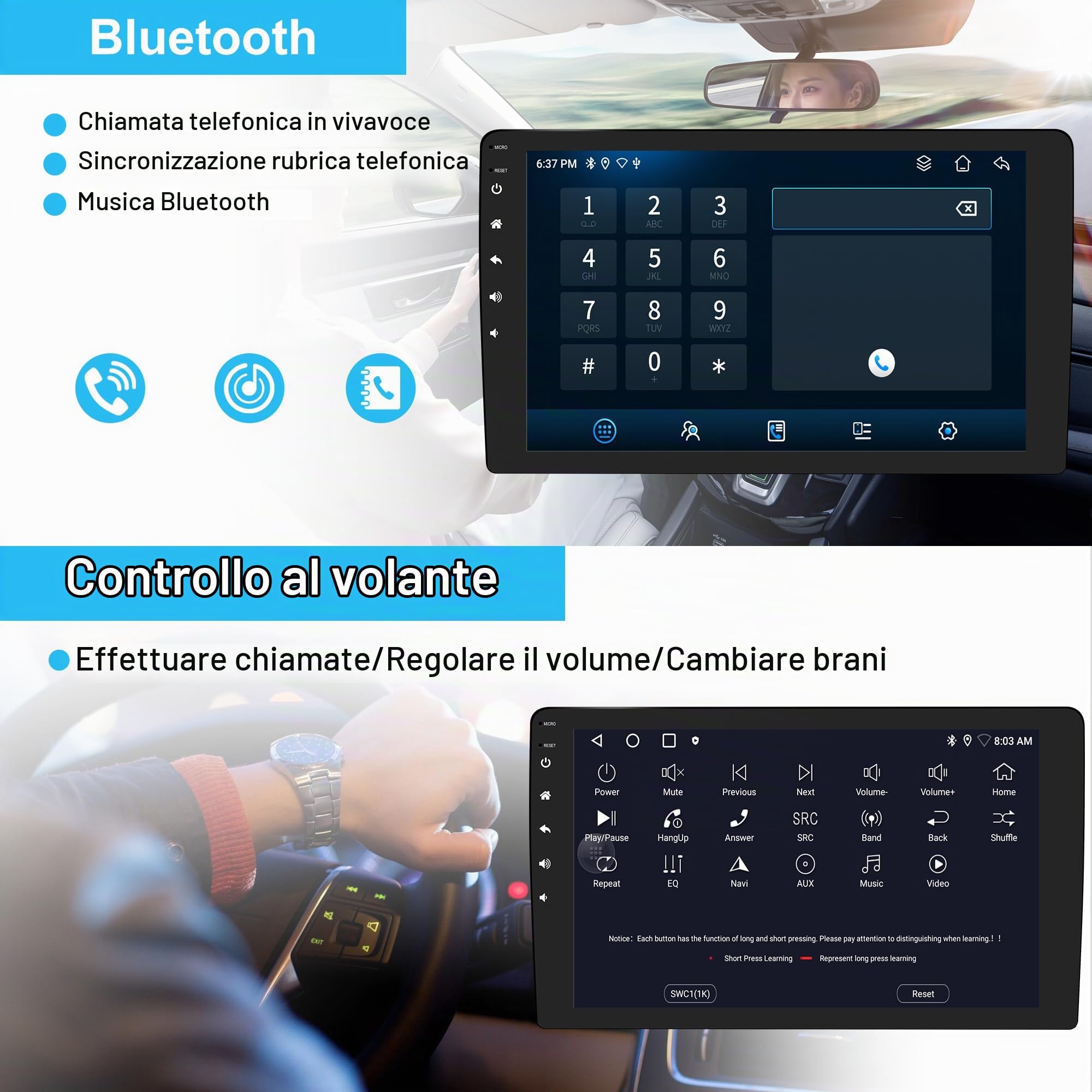 Android 14 autoradio per Citroen Berlingo 2018-2020 schermo radio stereo Wireless Carplay Android Auto GPS Navi FM Bluetooth WIFI 32G