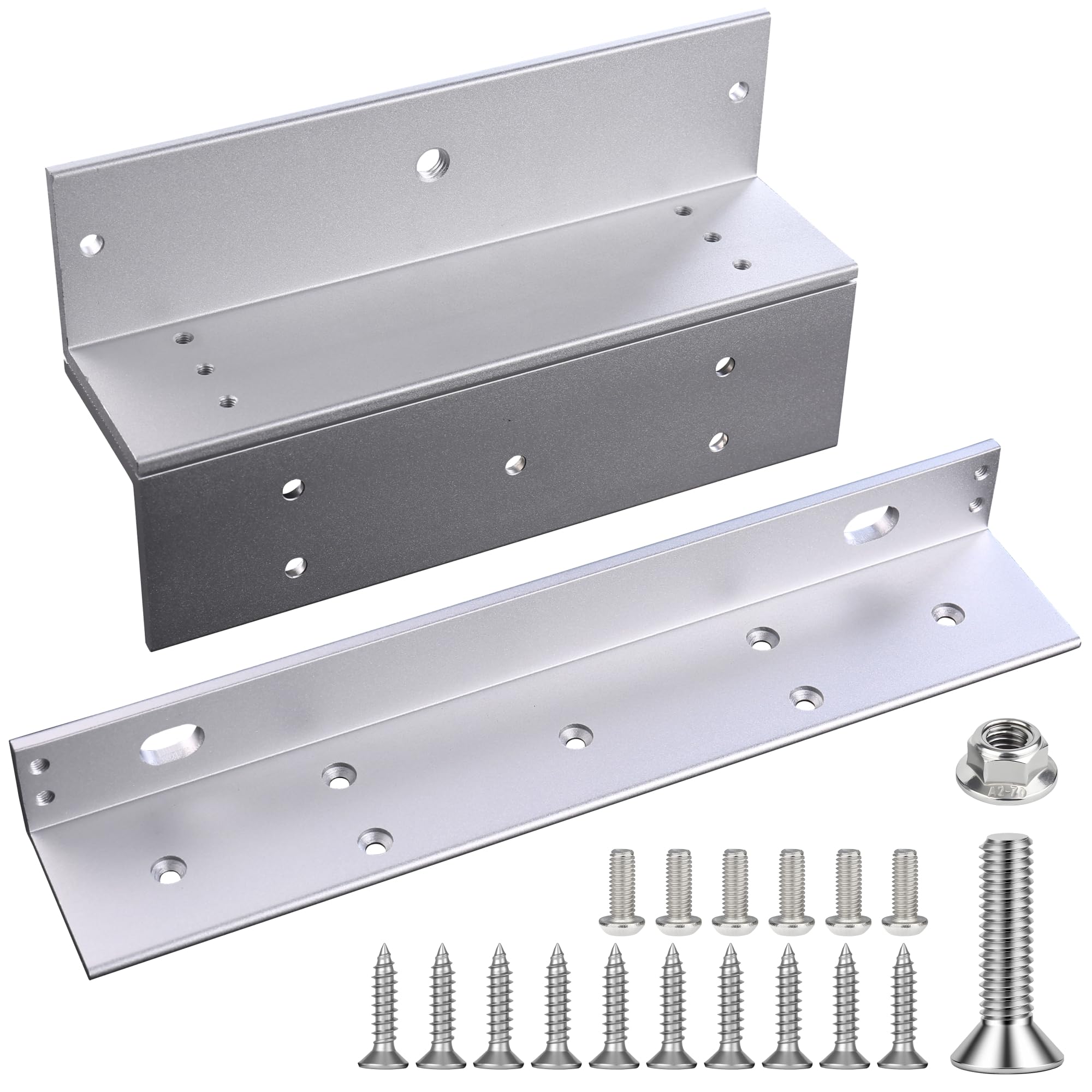 UHPPOTE Z & L Bracket Set for 600Lbs Electric Magnetic Lock Inward