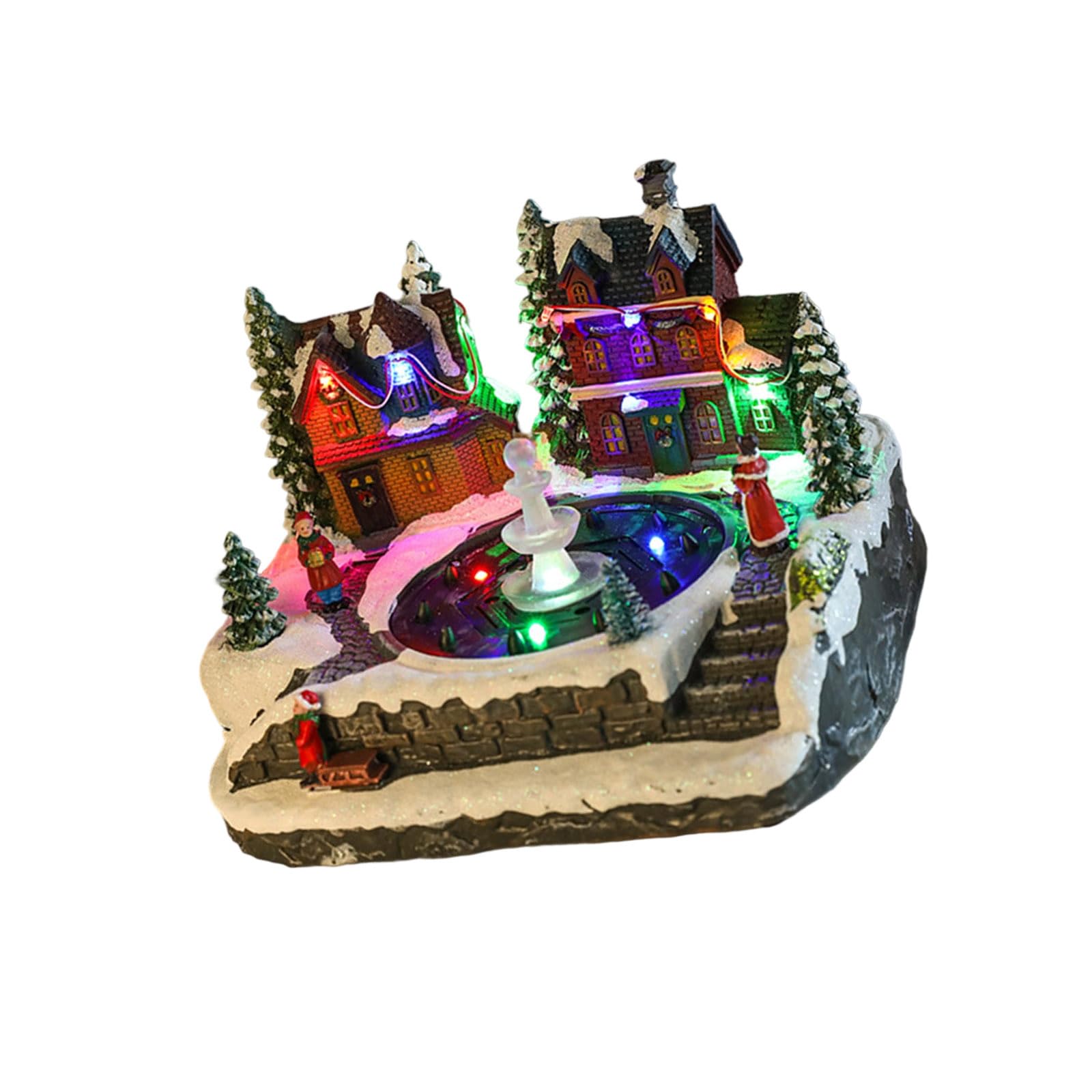 Tsophreniq Multifunctional Holiday Whirling Musical Box Highlighting LED Lightdisplay and Water Sprinkle Consequences Musical Christmas Rosin Decoration