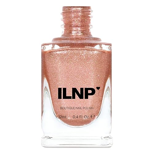 ILNP Chelsea - Esmalte de uñas holográfico metálico dorado rosa pálido