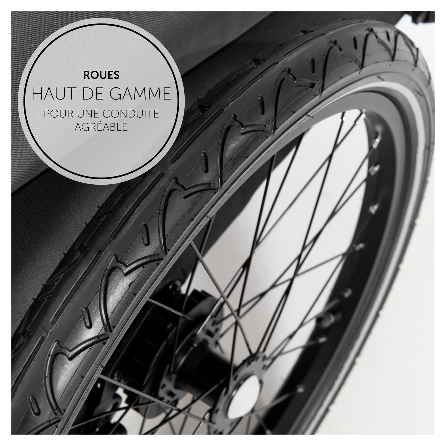 hauck Remorque Velo et Poussette 2 Enfants 2-en-1 Dryk Duo (6 Mois à 120 cm / 22 kg), inclus Barre d'Attelage, Attache Vélo, Roue Avant, Fanion et Feu Arrière – Pliable, Coffre XL – Gris