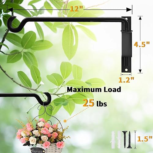 Miniatura 4 de Colgador de plantas, gancho giratorio para plantas, ganchos colgantes para plantas, colgadores de plantas al aire libre, colgador de plantas en