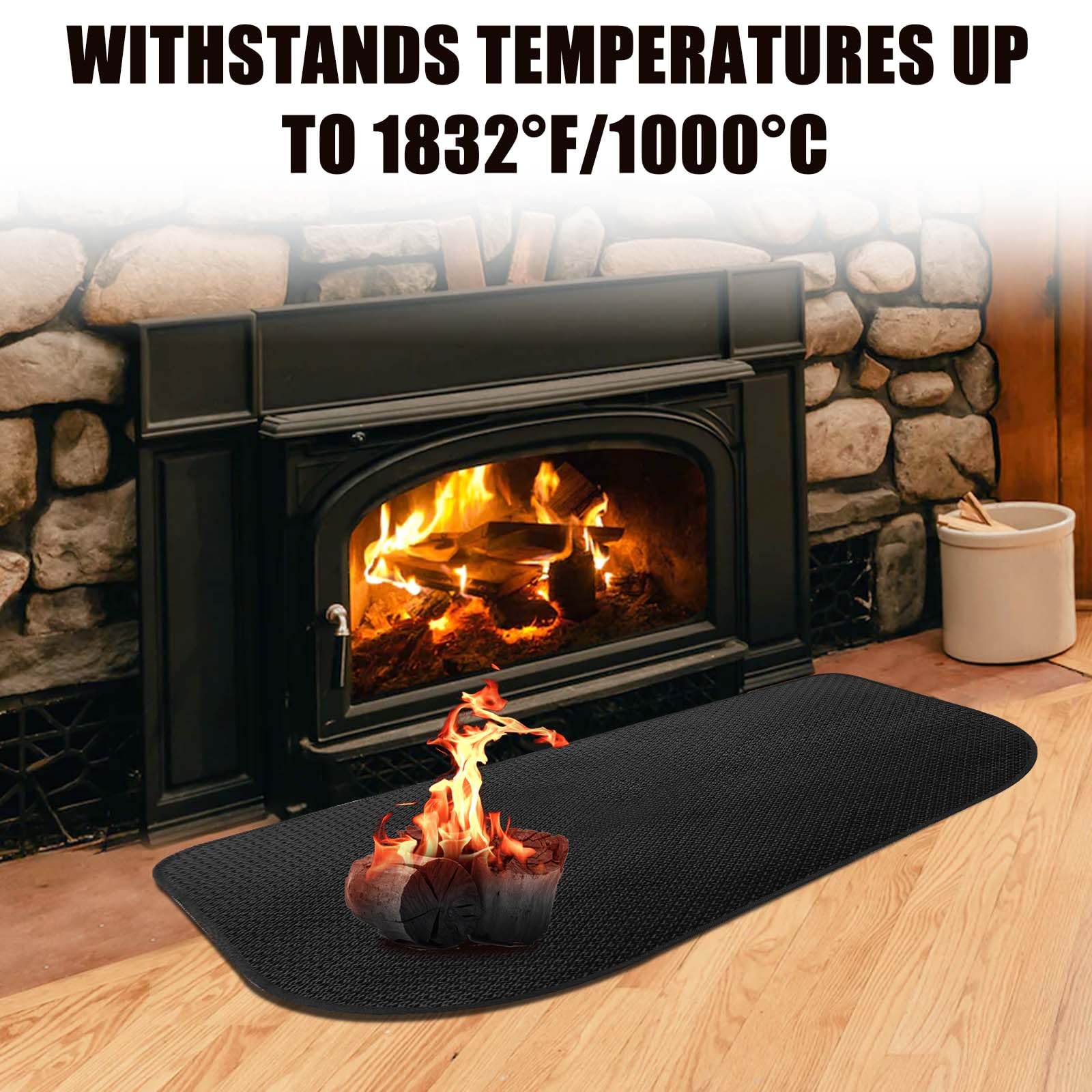 TOHONFOO Fireproof Fireplace Mat, 28×48 Inch Half Round - View #9