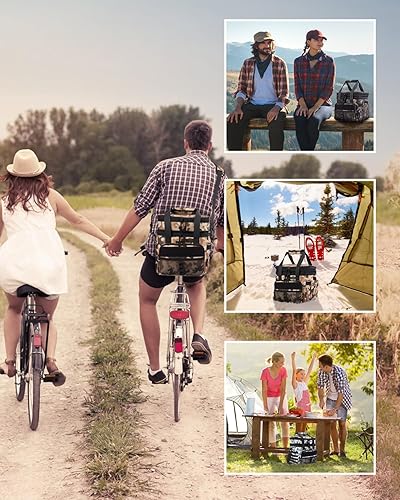 Vista 24 de JOYHILL - Lonchera táctica para hombres, con aislamiento térmico y bolsa extraíble para botellas, hielera duradera, moderna, grande, a prueba