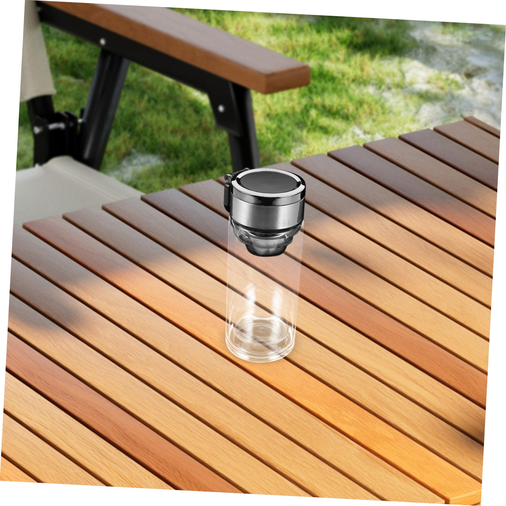 Luxshiny Doppelwandiger Glasbecher mit Henkel und Siebdeckel 240ml Teesiebbecher aus Glas für Büro und Unterwegs Tea Infuser Glass