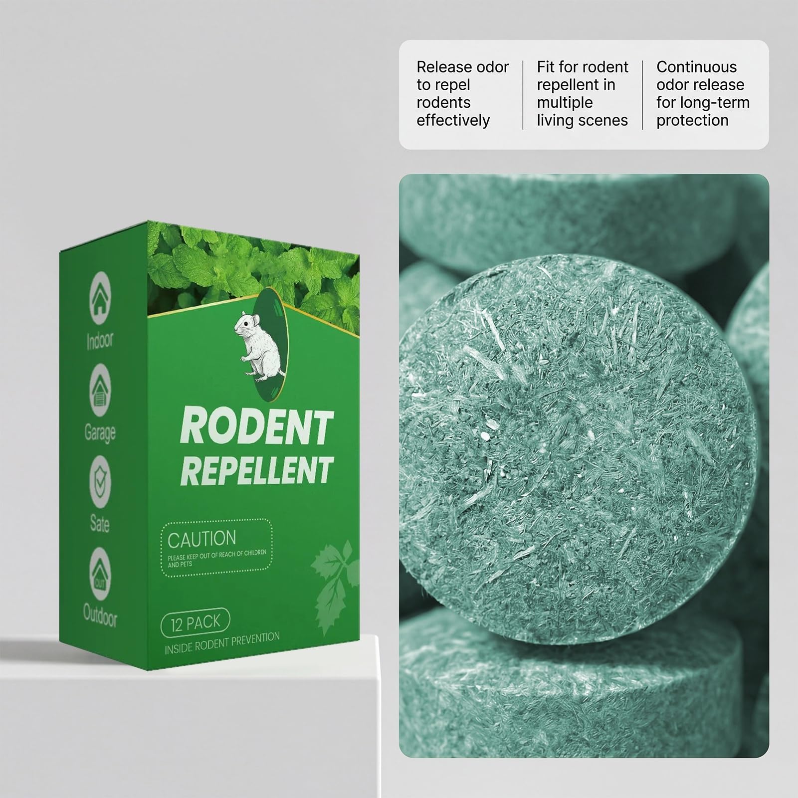 Qutixuan 12 Piezas Bolas Repelentes de Ratones con Aceite de Menta, Natural Repelente de Ratas y Roedores, para Mosquitos, Hormigas, Arañas, Cucarachas, Moscas
