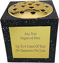 [Custom] Personalised Engraved Black Memorial Rose Bowl Grave Marker Flower Pot Vase