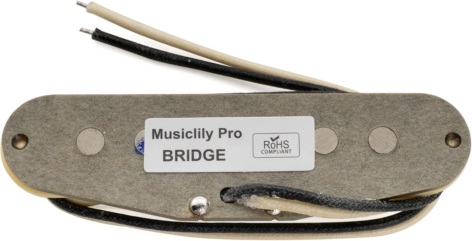 Musiclily Pro ST-TX Staggered Alnico 5 Single Coil Bridge Pickup for Strat Style Electric Guitar, Cream