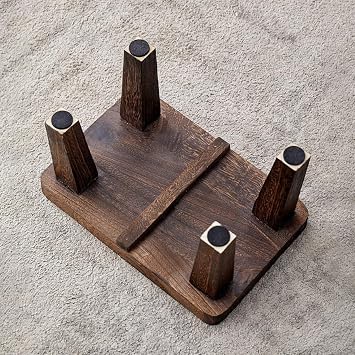 Small Step Stool Small Wooden Stool Square Home Living Room Low Bench, Coffee Table Shoe Retro, Suitable For, Bedroom, Office, Study(B)