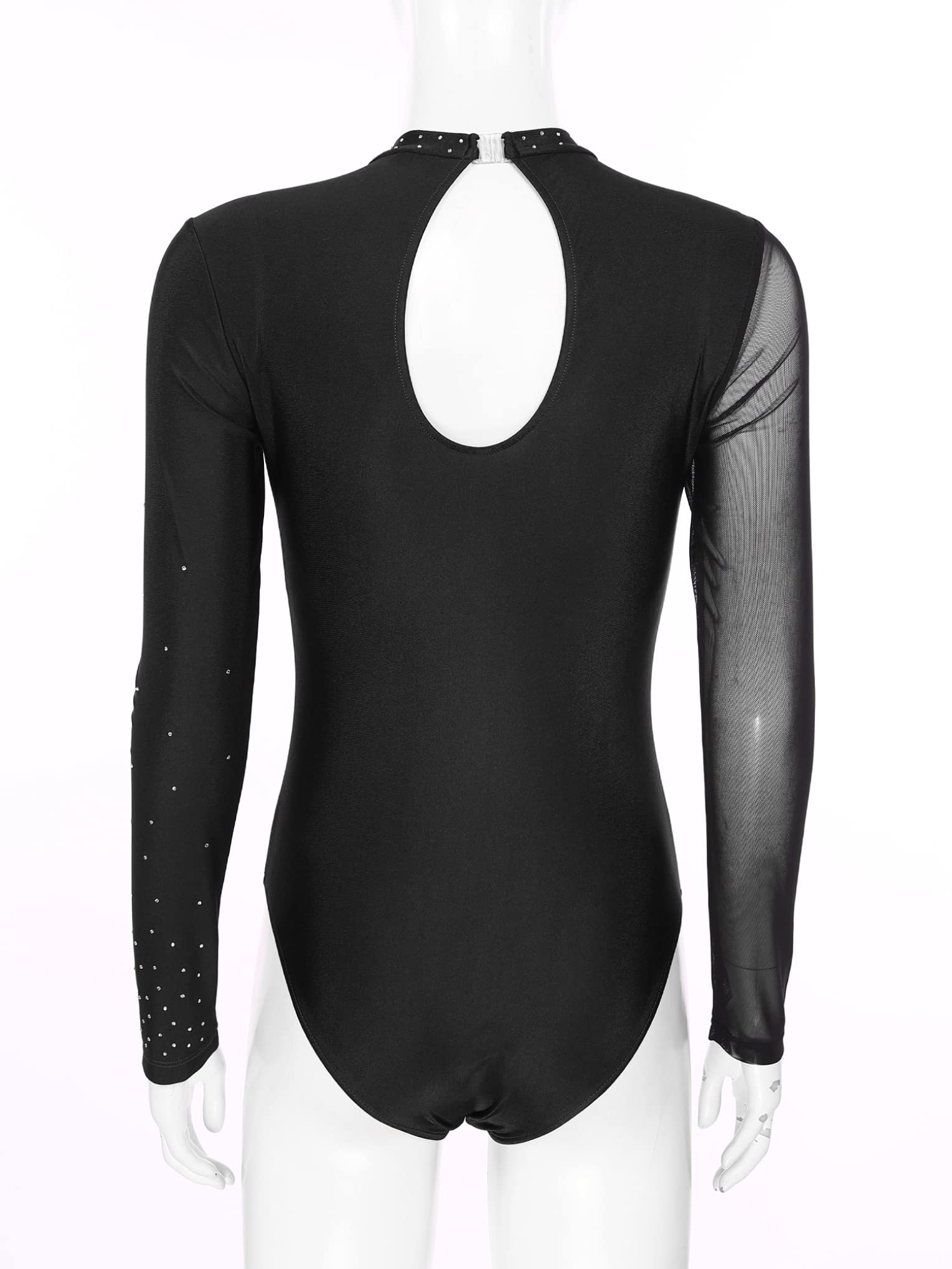 Maillot Gimnasia Ritmica Brillantes Leotardo Ballet Mujer Manga Larga Body Patinaje Artistico Maillot de Danza Clásica Jumpsuit Deportivo Ropa de Ballet