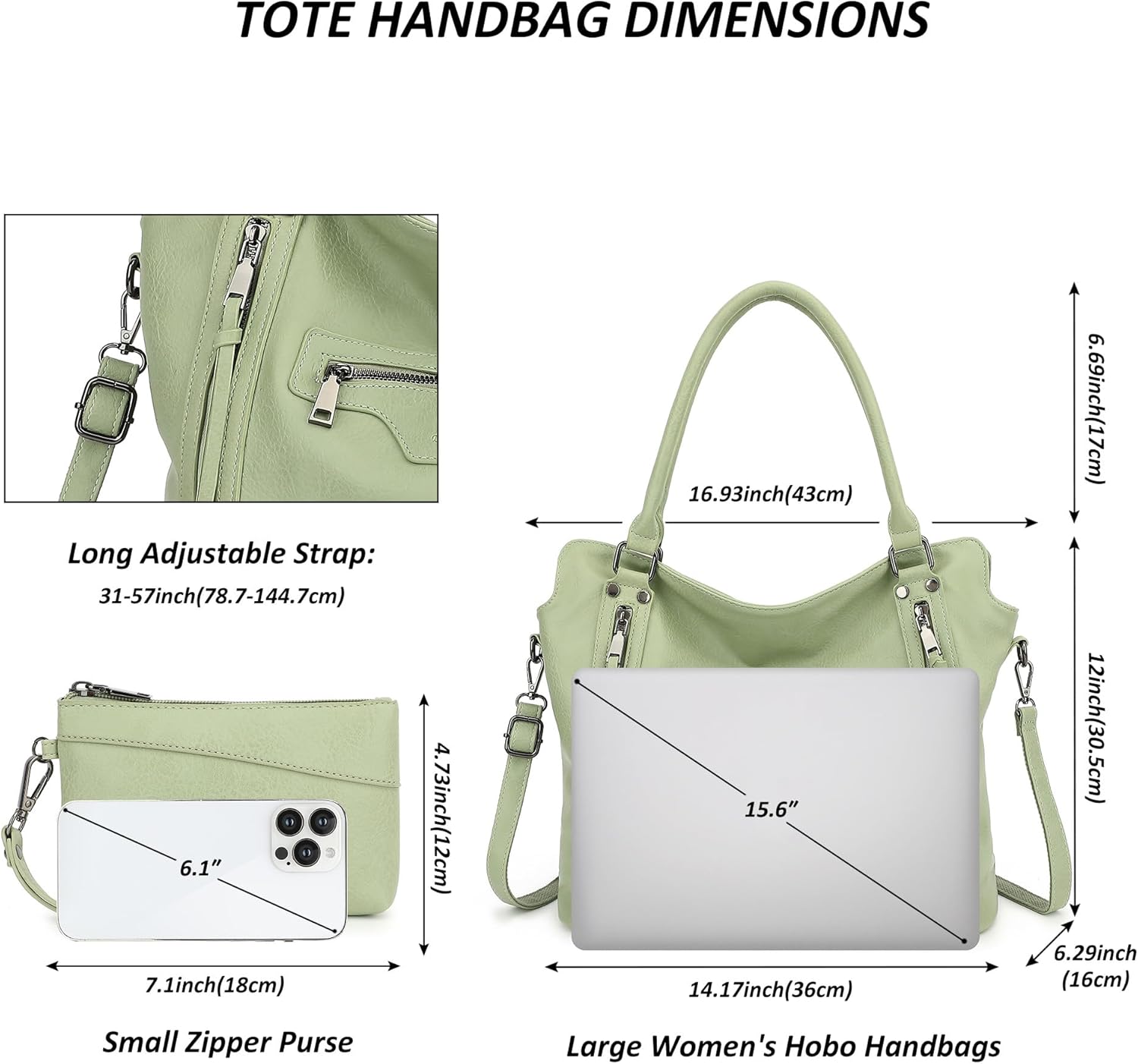 TANTOMI Hobo Bag for Women Large Crossbody Purse and Handbags Multiple Pockets with Adjustable Shoulder Strap - Image 7