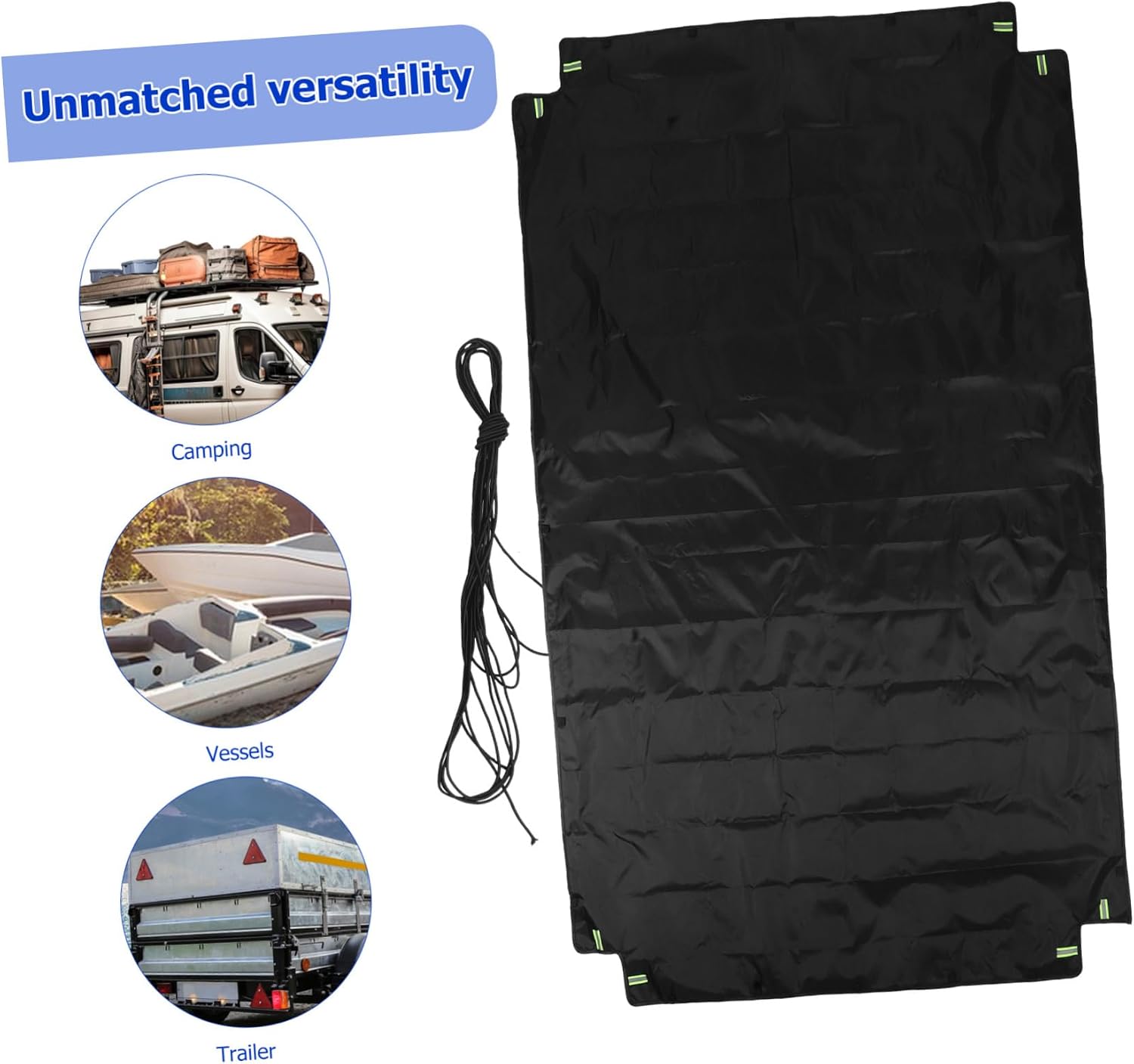 BESTOYARD Heavy Duty Oxford Fabric Utility Trailer Cover Waterproof Tricycle Tarp for Outdoor Use Fits Pickup Trucks and Quick Dump Carts 1 Piece