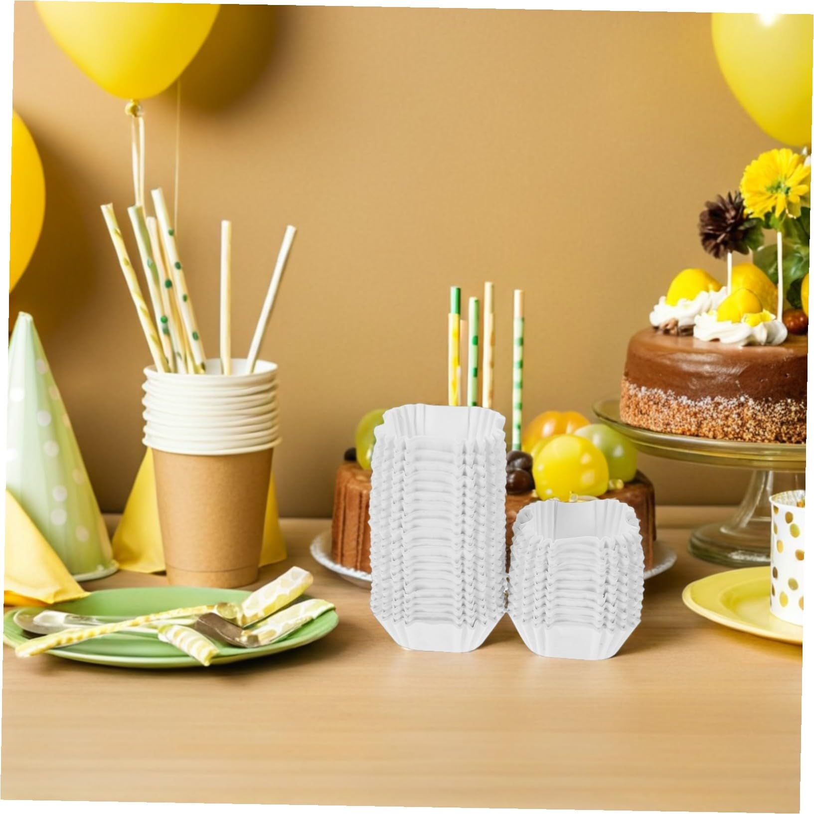 Capacillos Cuadrados para Hornear 3000 Piezas de Papel | Blanco, Uso Diario y Boda, para Pudín y Mini Pastel, Antiadherente, Resistente a Grasa