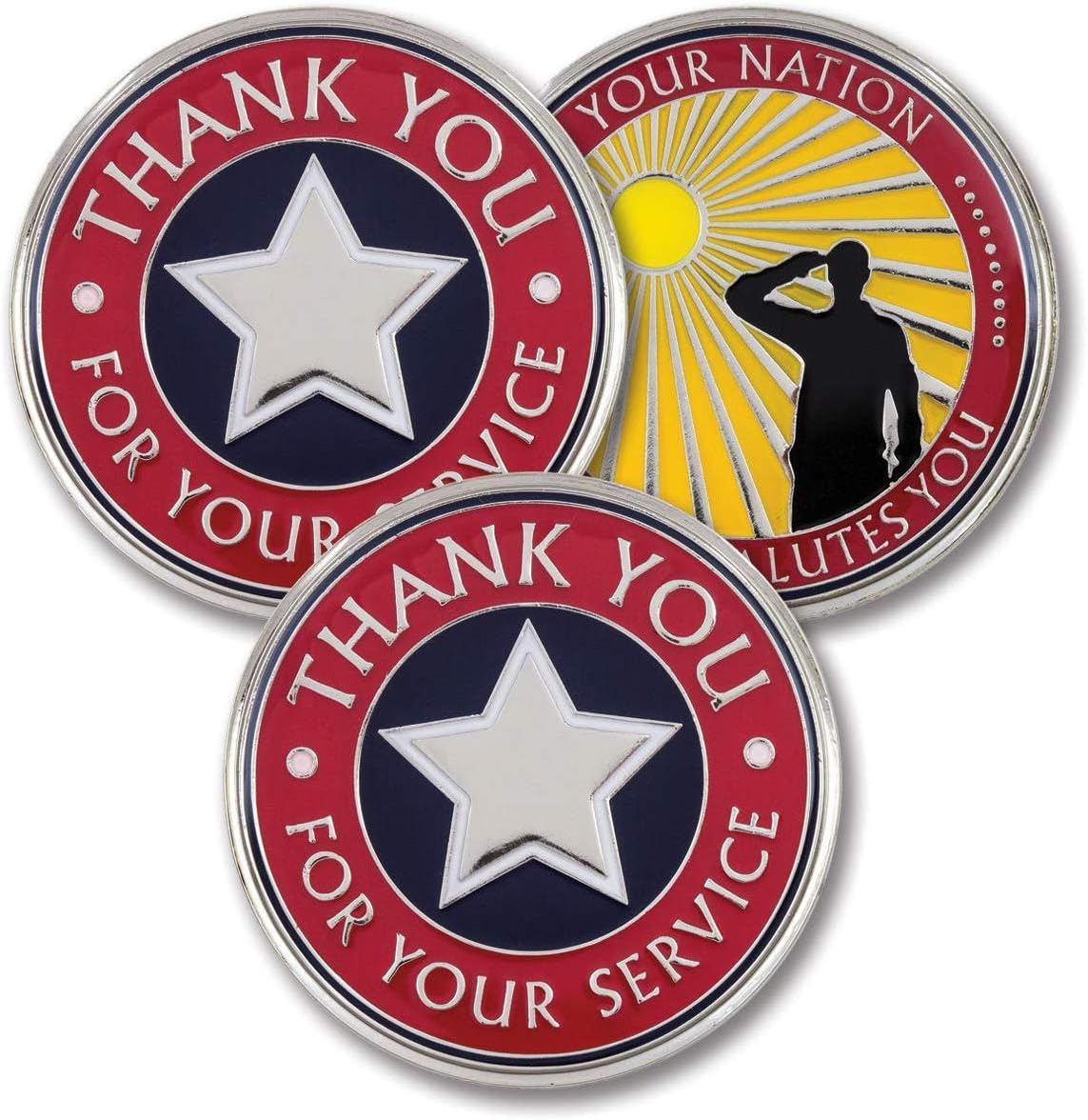 AttaCoin 3 Pack - Veterans Gift Coin with American Flag - Thank You for Your Service - Bulk Gifts for Coworkers - Great for Army, Navy, Air Force, Marines, Coast Guard, or Space Force