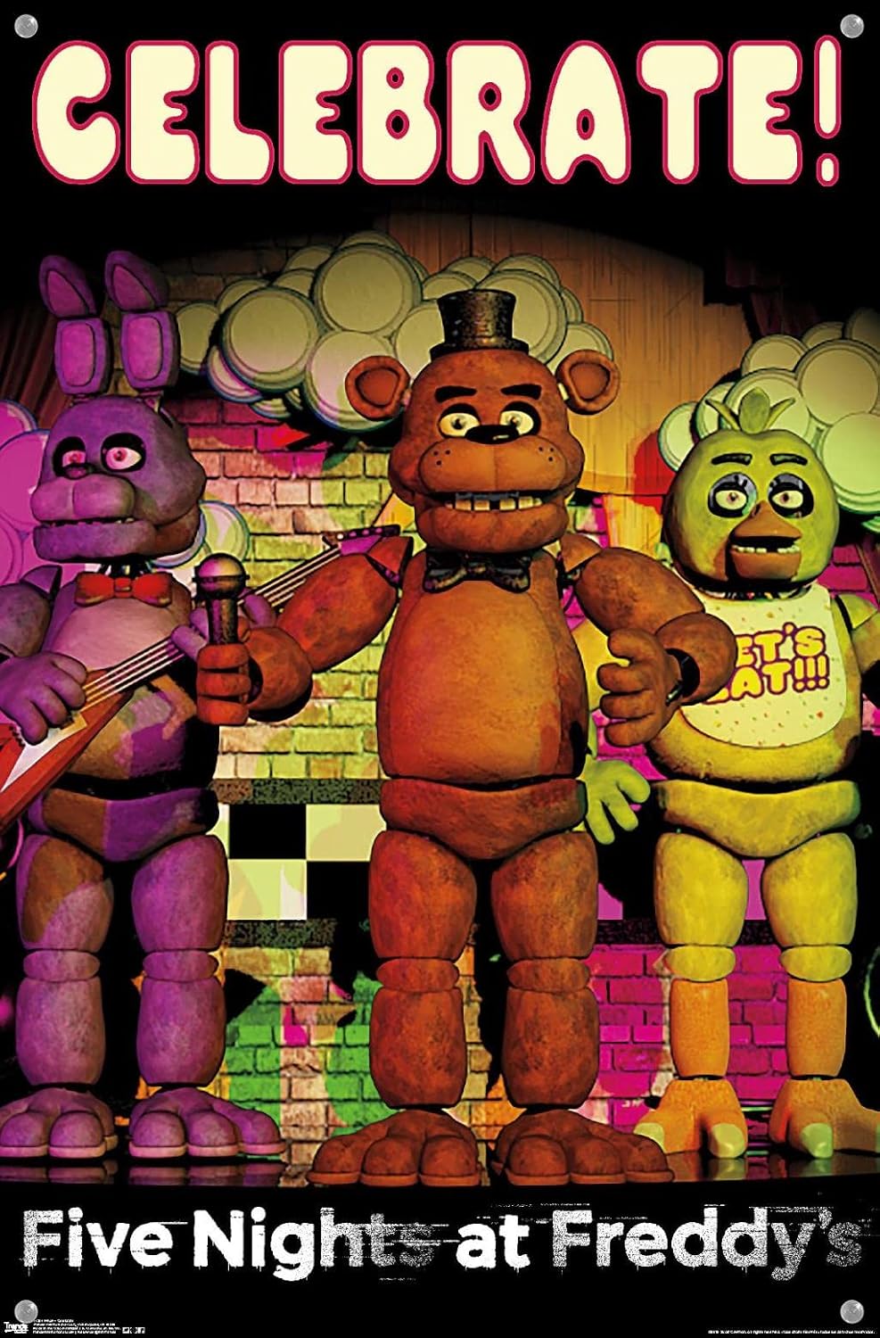 Five Nights at Freddy's - Celebrate Wall Poster with Push Pins
