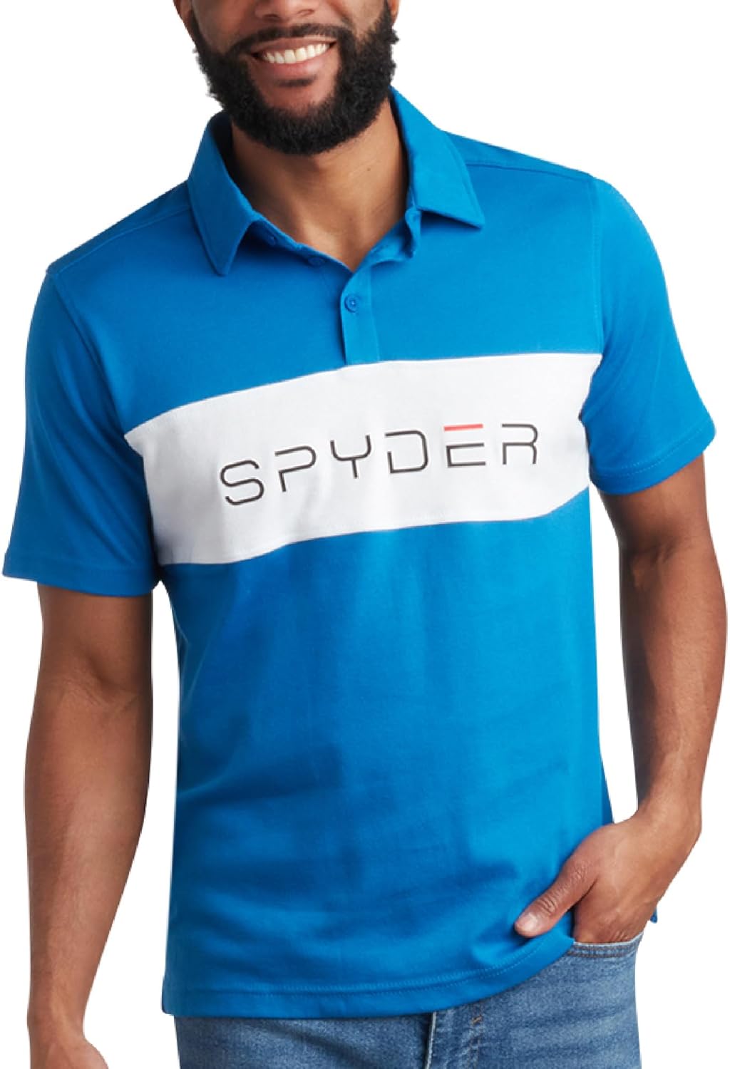 Spyder Mens Polo Shirts - Soft & Breathable Cotton Casual Short Sleeve Polo Shirt - Collared Golf Shirts for Men - Image 2
