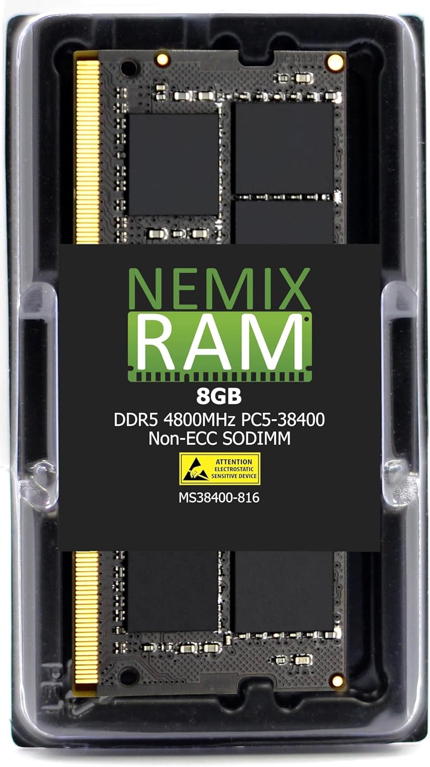 NEMIX RAM 8GB (1X8GB) DDR5 4800MHz PC5-38400 1Rx6 1.1V CL40 262-PIN Non-ECC Unbuffered SODIMM Compatible with Samsung M425R1GB4BB0-CQK