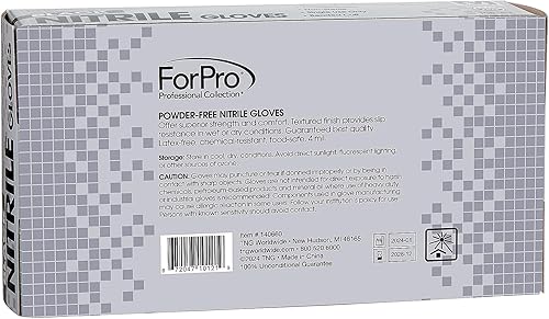 Miniatura 18 de ForPro Professional Collection Guantes desechables de nitrilo resistentes a productos químicos, sin polvo, sin látex, no estériles, seguros