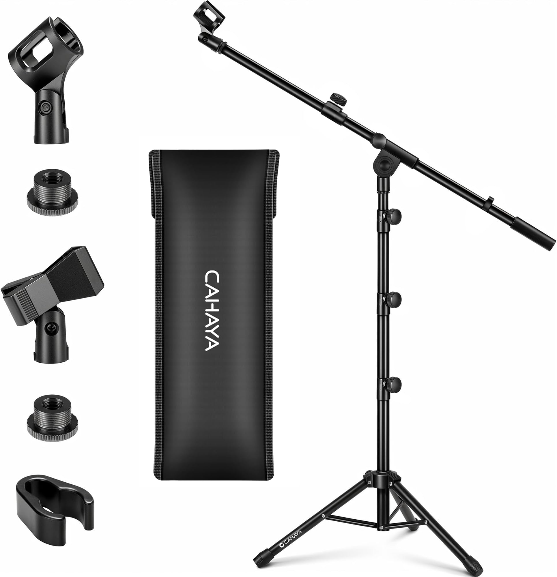 CAHAYA Tripod Boom Sheet Microphone Stand Metal Portable with Carrying Bag, for Performance Singing Speech Wedding Stage and Outdoor CY0329
