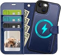 Vista 39 de OCASE Funda tipo cartera desmontable para iPhone 12 y iPhone 12 Pro con tarjetero [2 en 1] Funda de piel sintética con soporte de bloqueo RFID