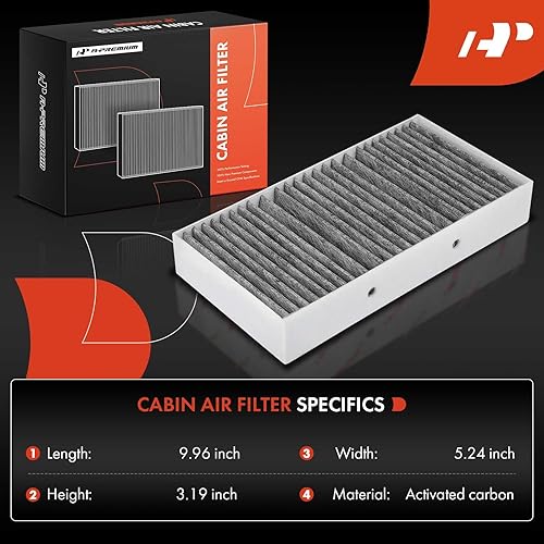 Miniatura 2 de A-Premium Filtro de aire de cabina de 2 piezas con carbón activado compatible con Mercedes-Benz GLE300d, GLE350, GLE550, GL350, GL450, GL550, GL63